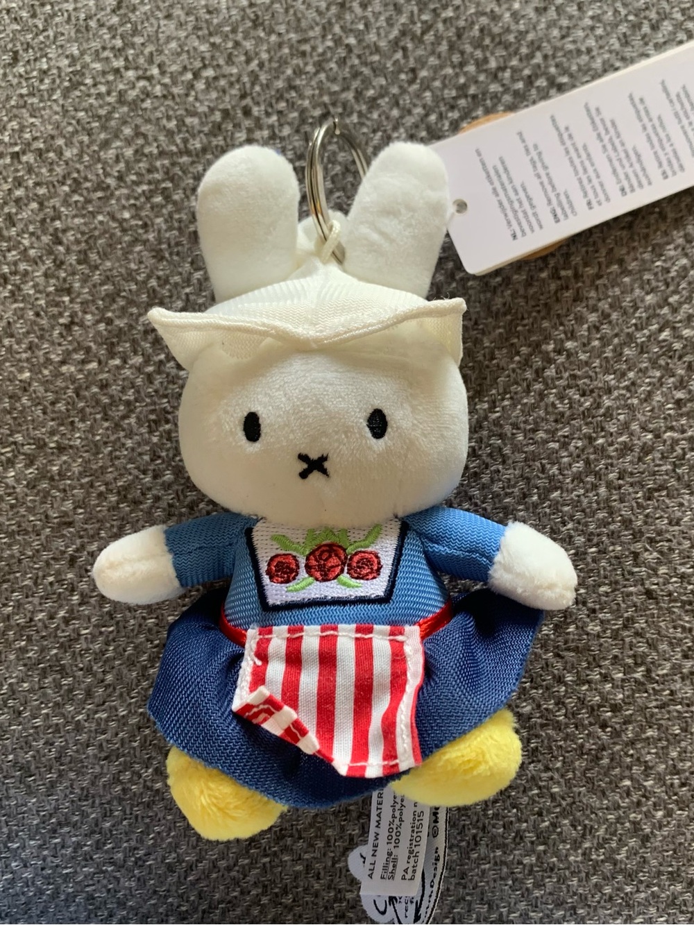 BNWT Bon Ton Toys Miffy Farmer's Wife Plush Keychain